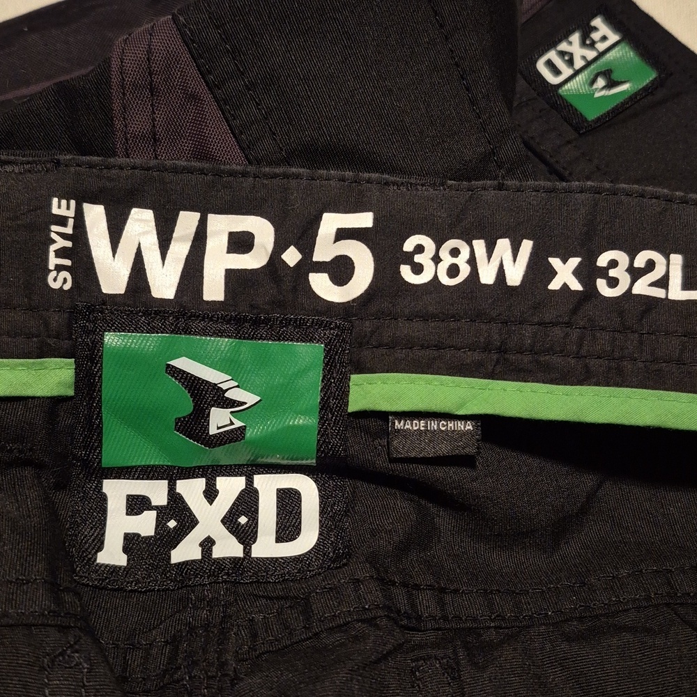 FXD Men's 38 x 32 black stretch belted work pants style WP-5 NWOT - Picture 6 of 10